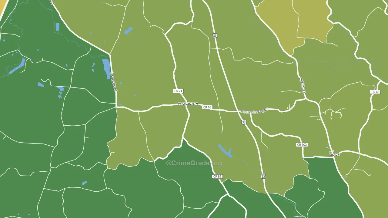 Pleasanton, OH Map of Assault Rates