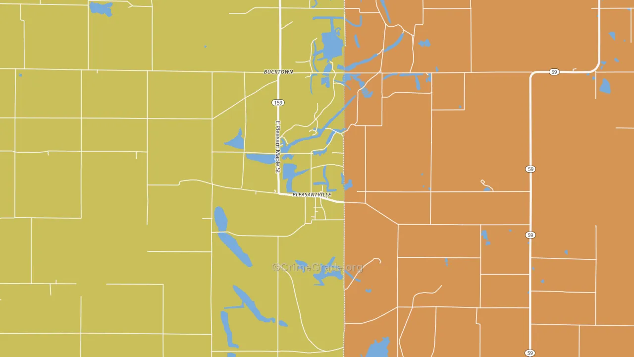 Pleasantville, IN Map of Assault Rates