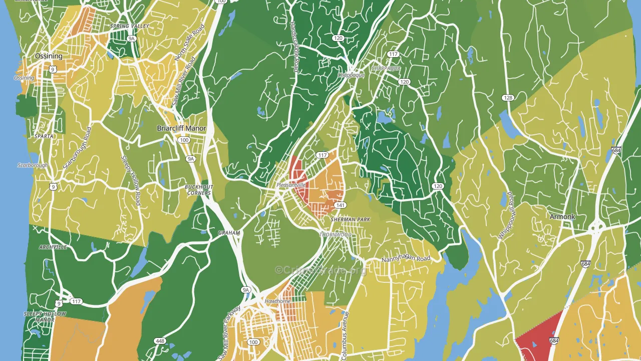 Pleasantville, NY Map of Assault Rates