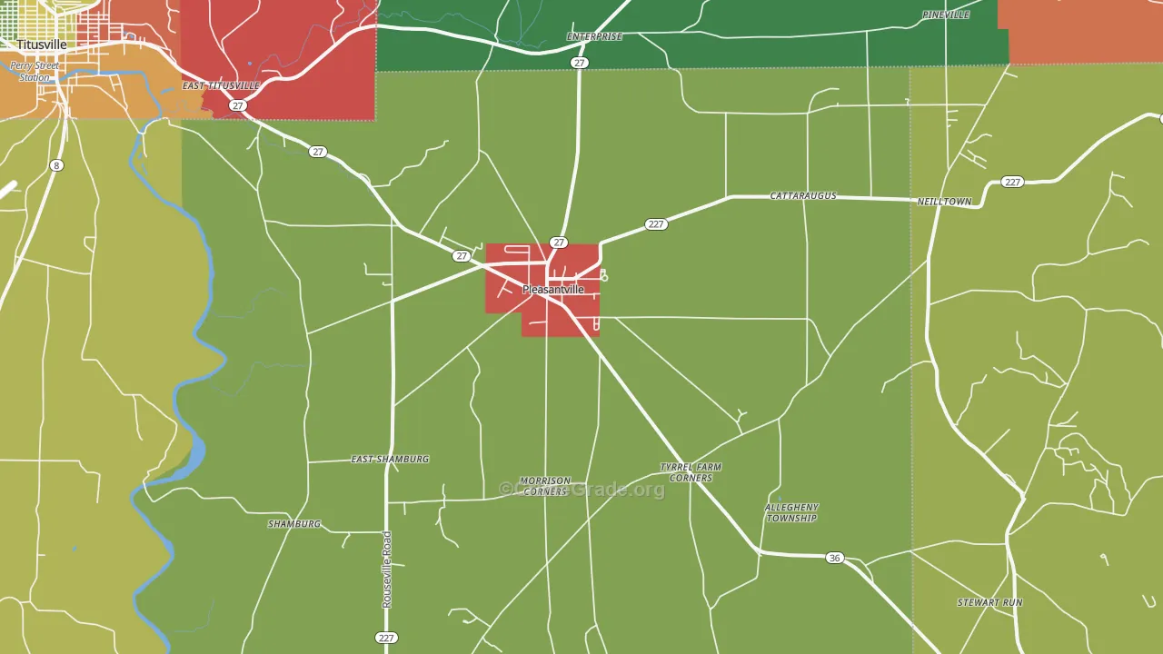 Pleasantville, PA Map of Assault Rates