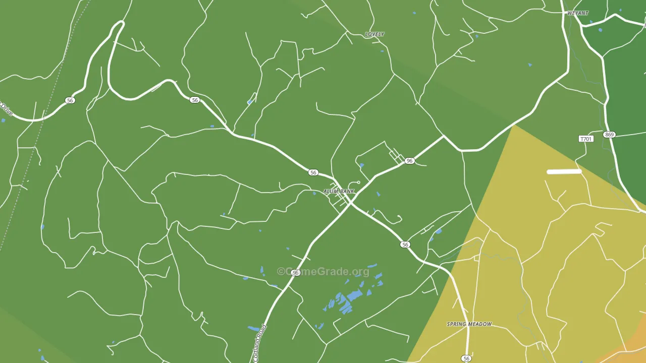 Pleasantville West St Clair, PA Map of Assault Rates