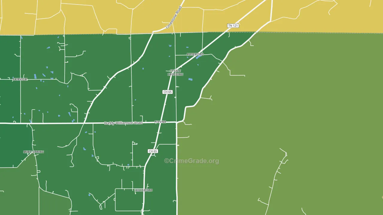 Plevna, AL Map of Assault Rates