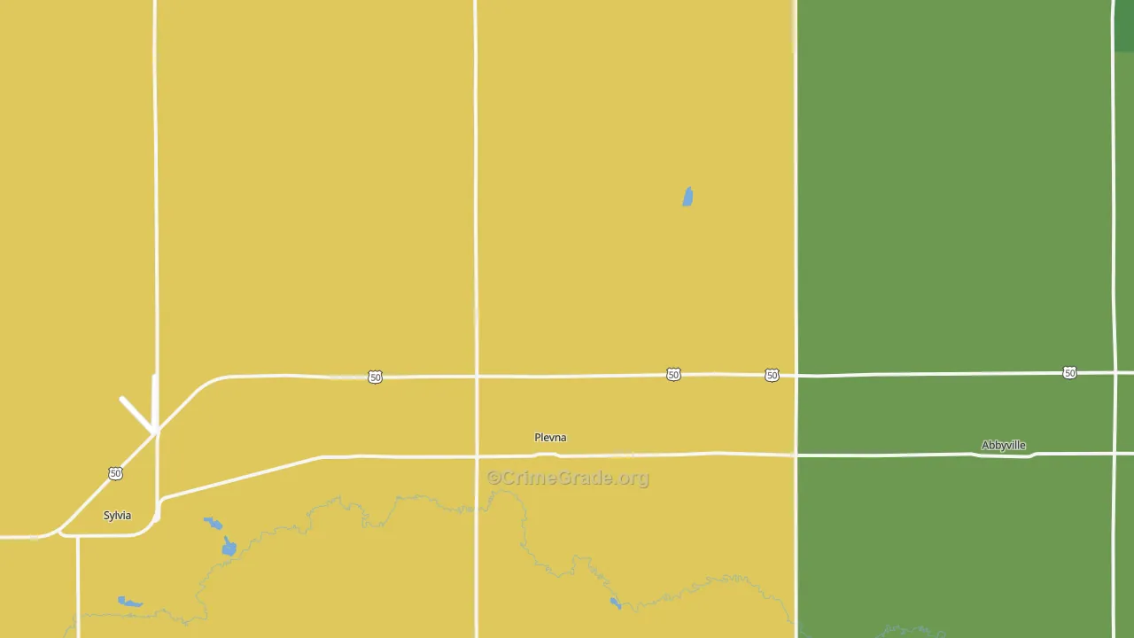 Plevna, KS Map of Assault Rates