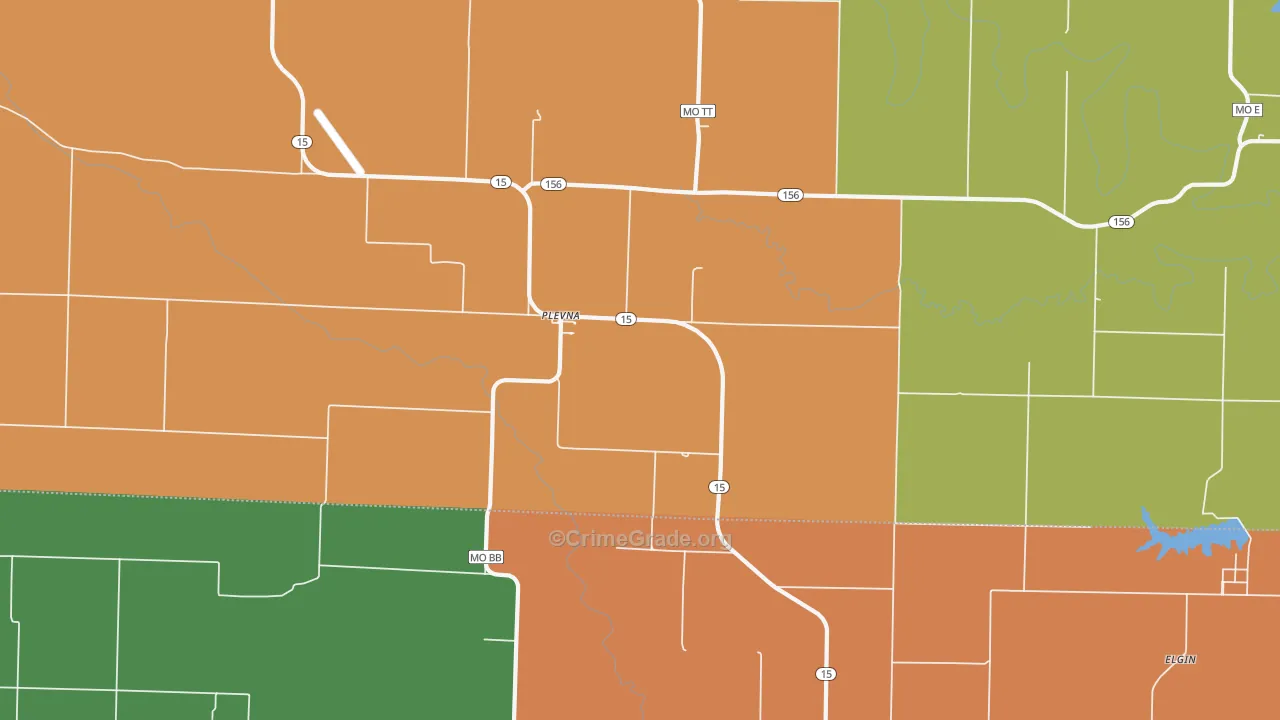 Plevna, MO Map of Assault Rates