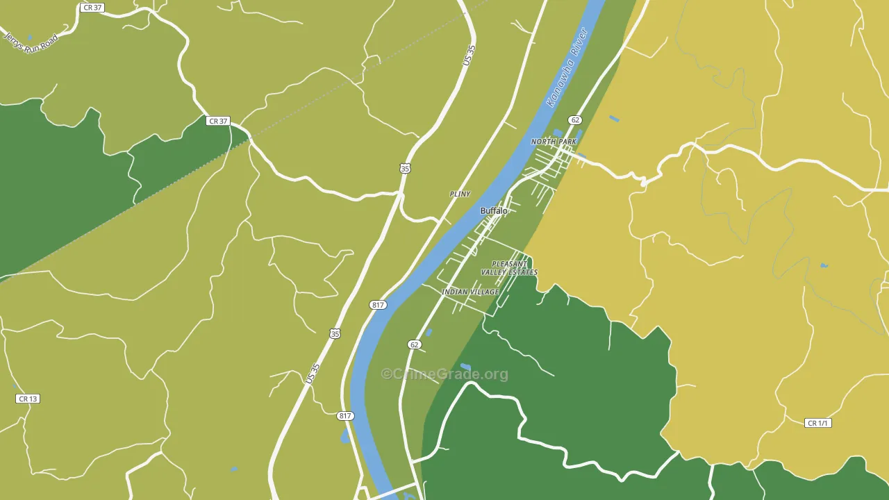 Pliny, WV Map of Assault Rates
