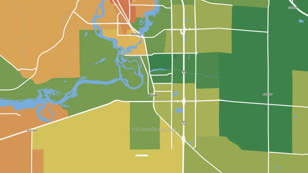 Plover, WI Map of Assault Rates