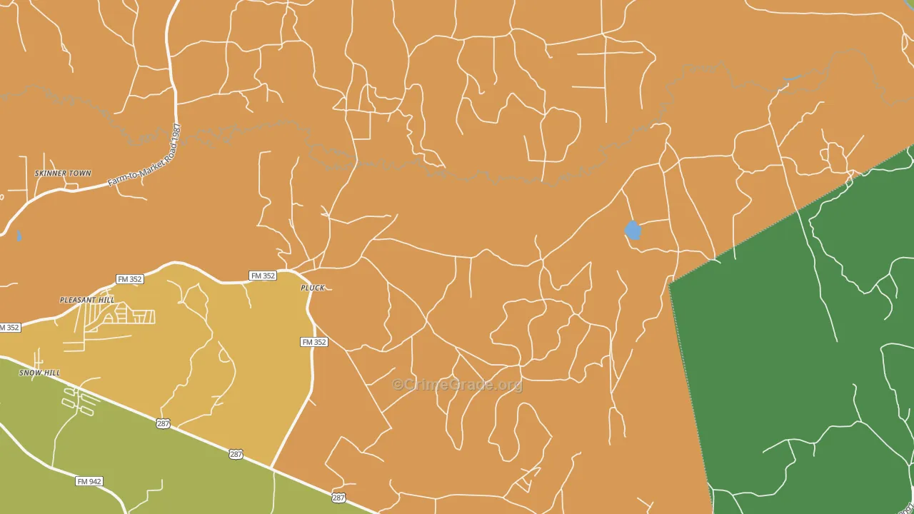 Pluck, TX Map of Assault Rates