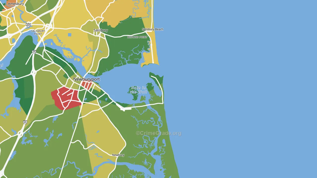 Plum Island, MA Map of Assault Rates
