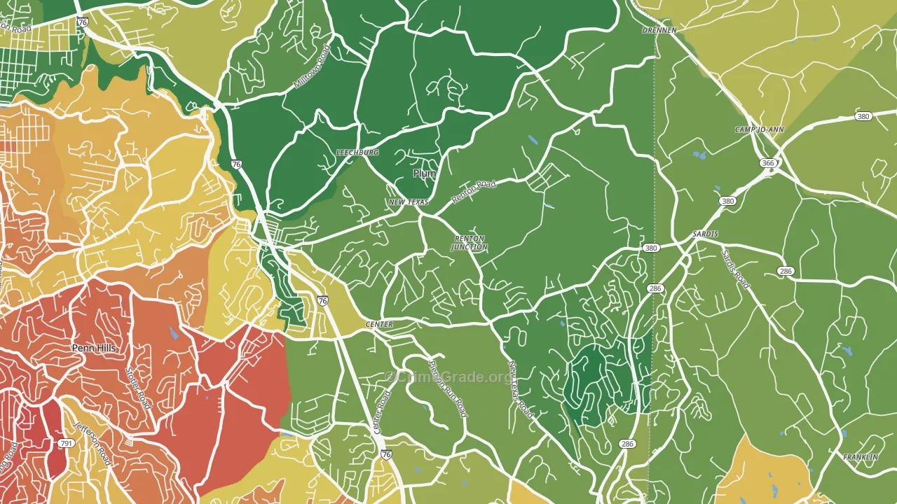 Plum, PA Map of Assault Rates