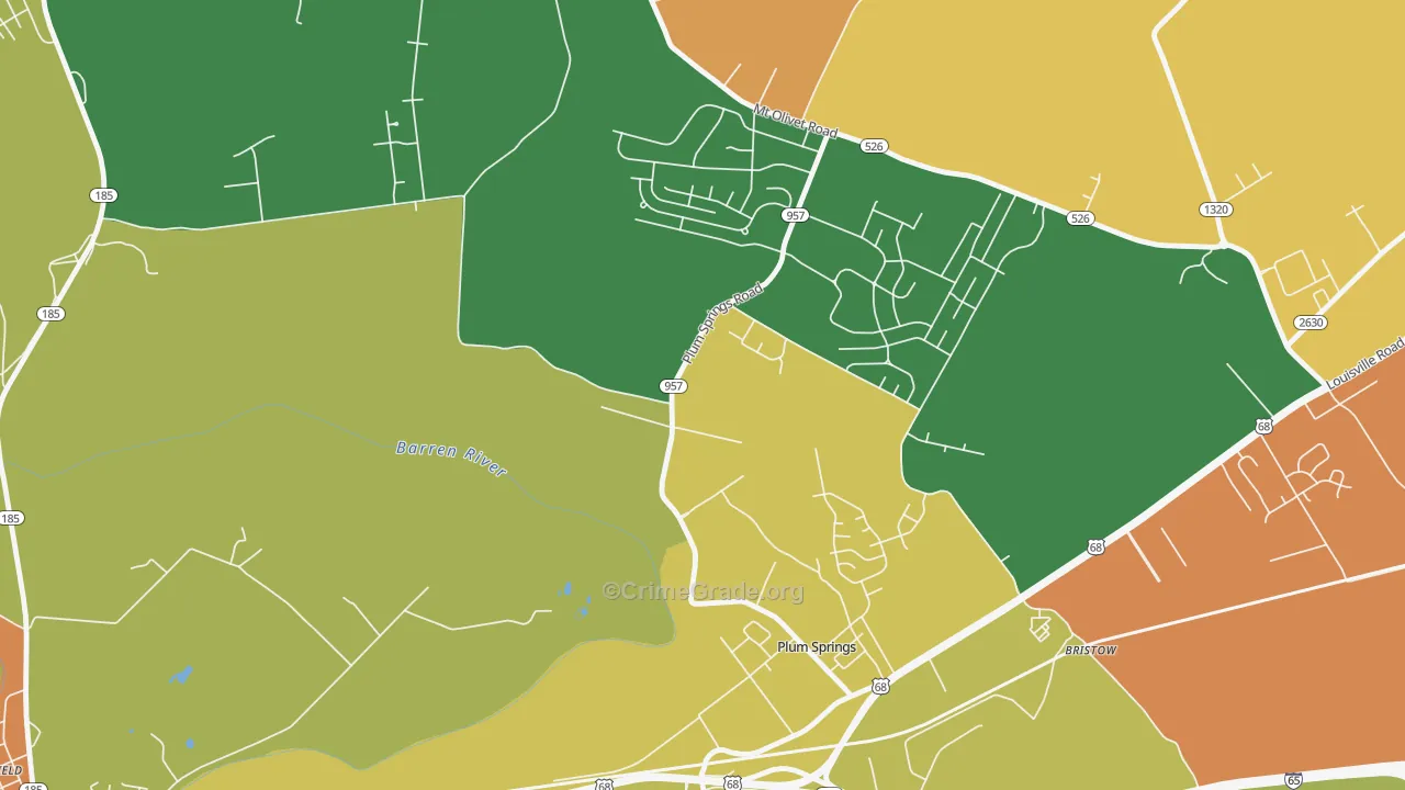 Plum Springs, KY Map of Assault Rates