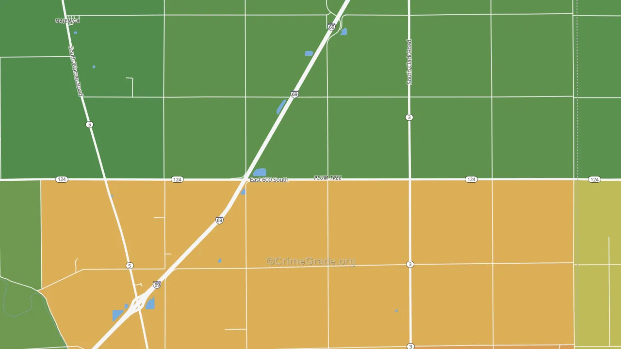 Plum Tree, IN Map of Assault Rates