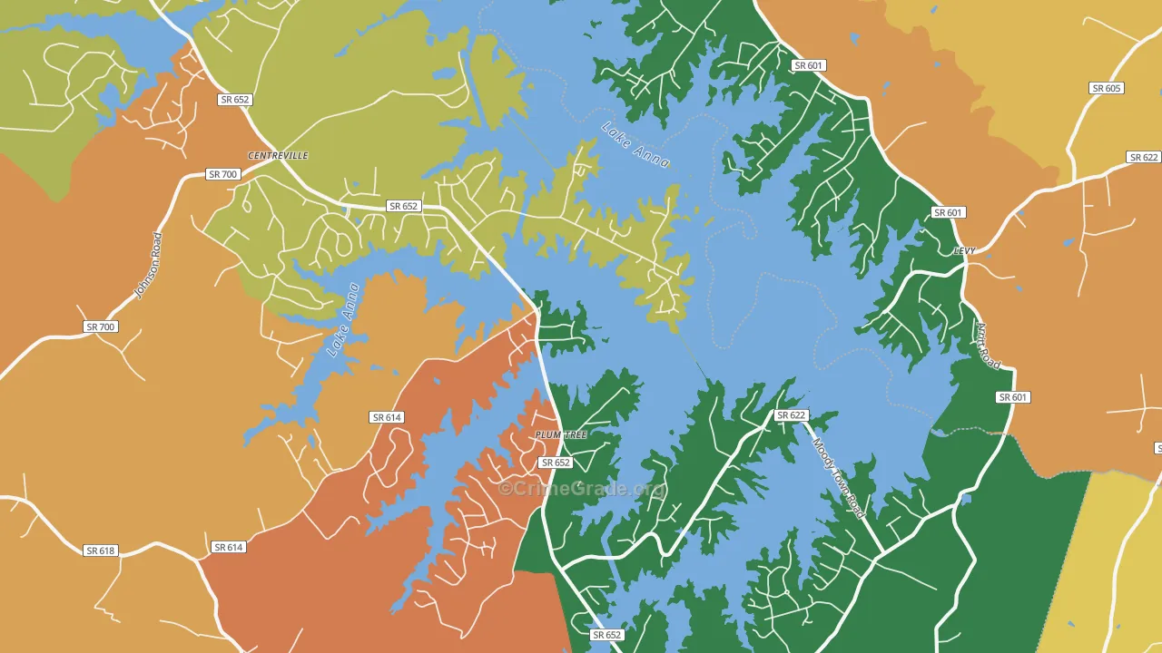 Plum Tree, VA Map of Assault Rates