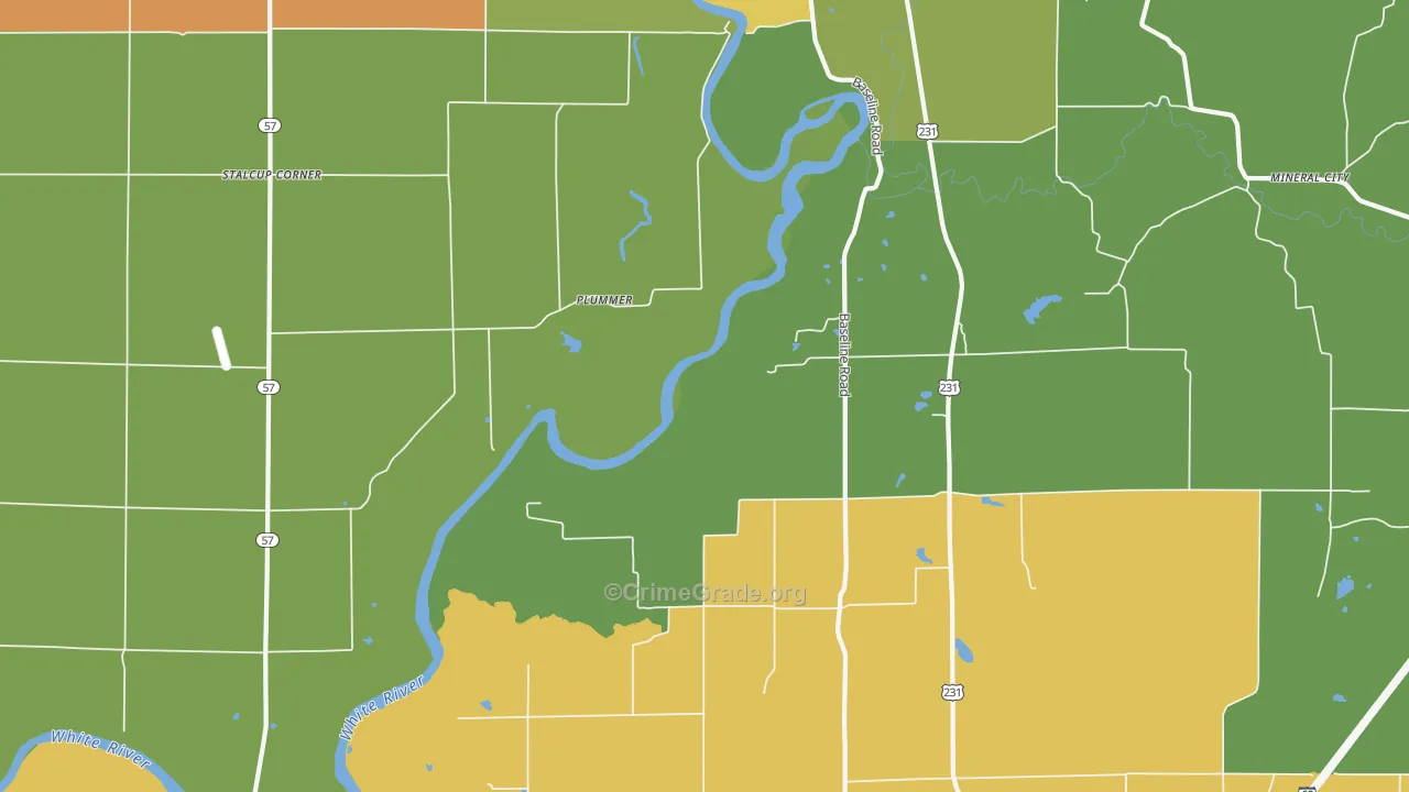 Plummer, IN Map of Assault Rates