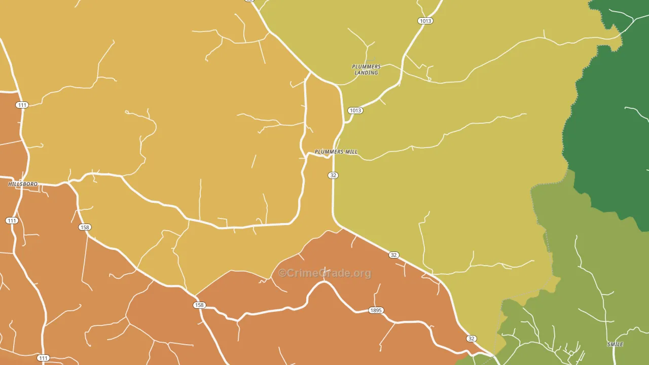 Plummers Mill, KY Map of Assault Rates