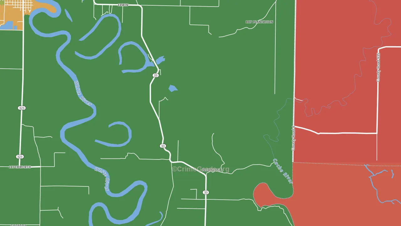 Plunketts, AR Map of Assault Rates