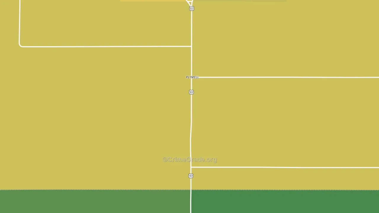 Plymell, KS Map of Assault Rates