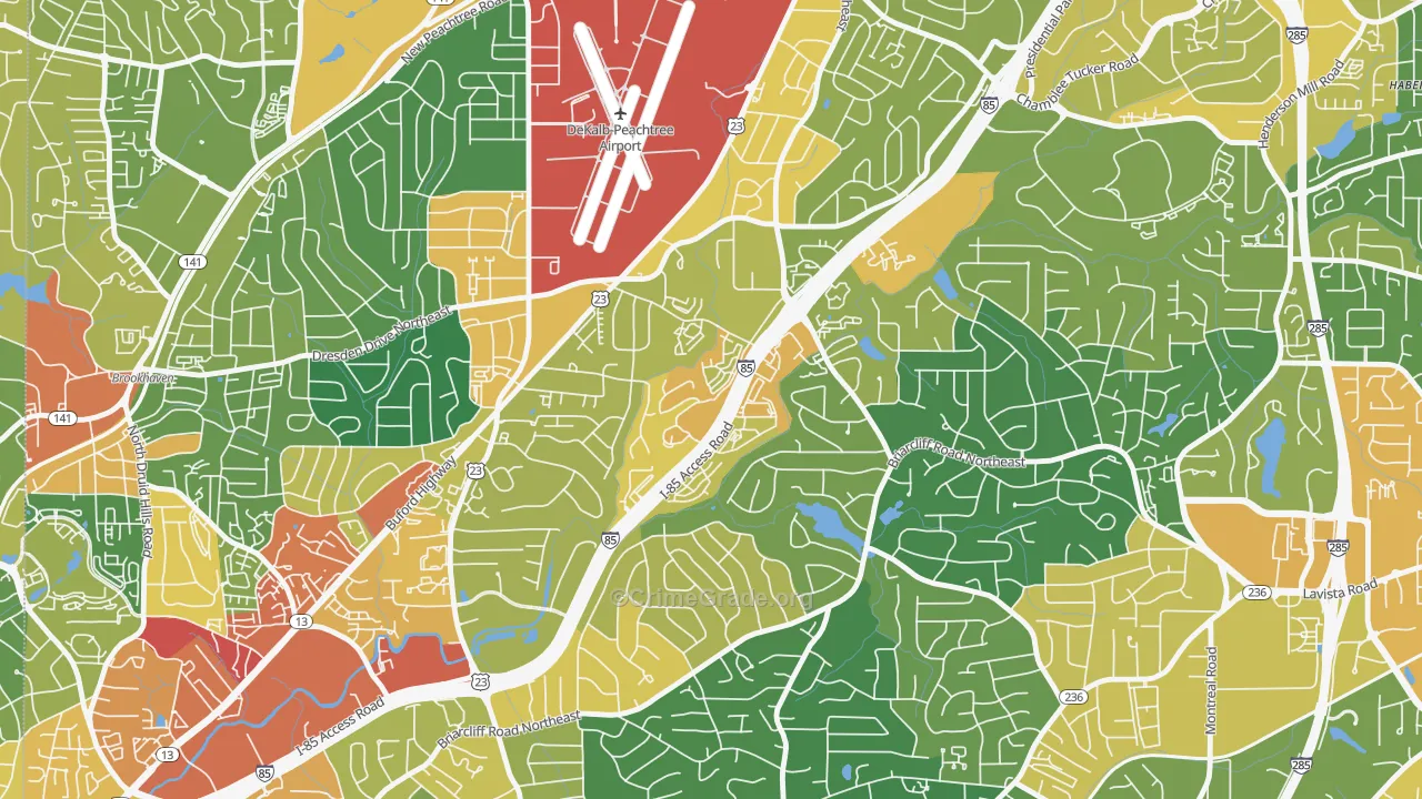 Plymouth Colony, Atlanta, GA Map of Assault Rates