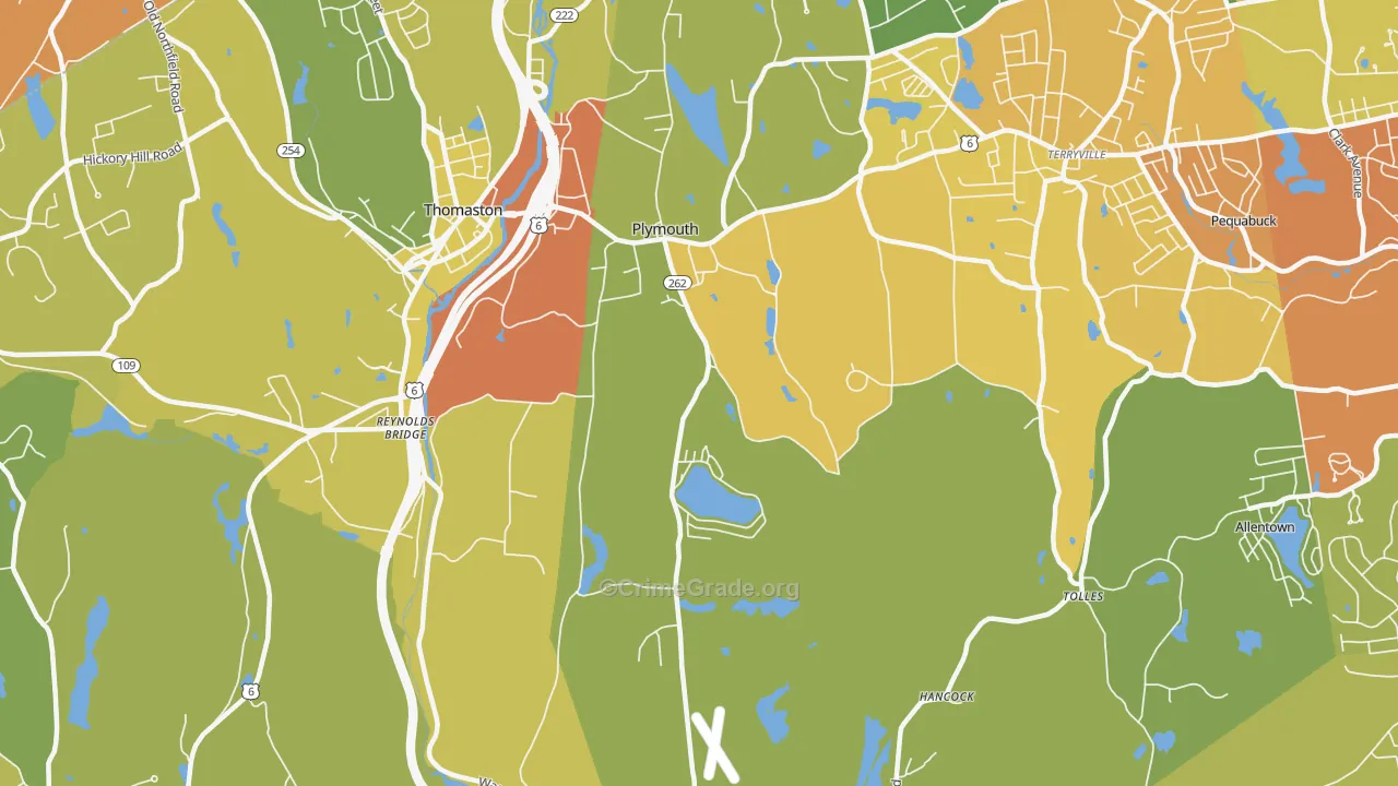 Plymouth, CT Map of Assault Rates
