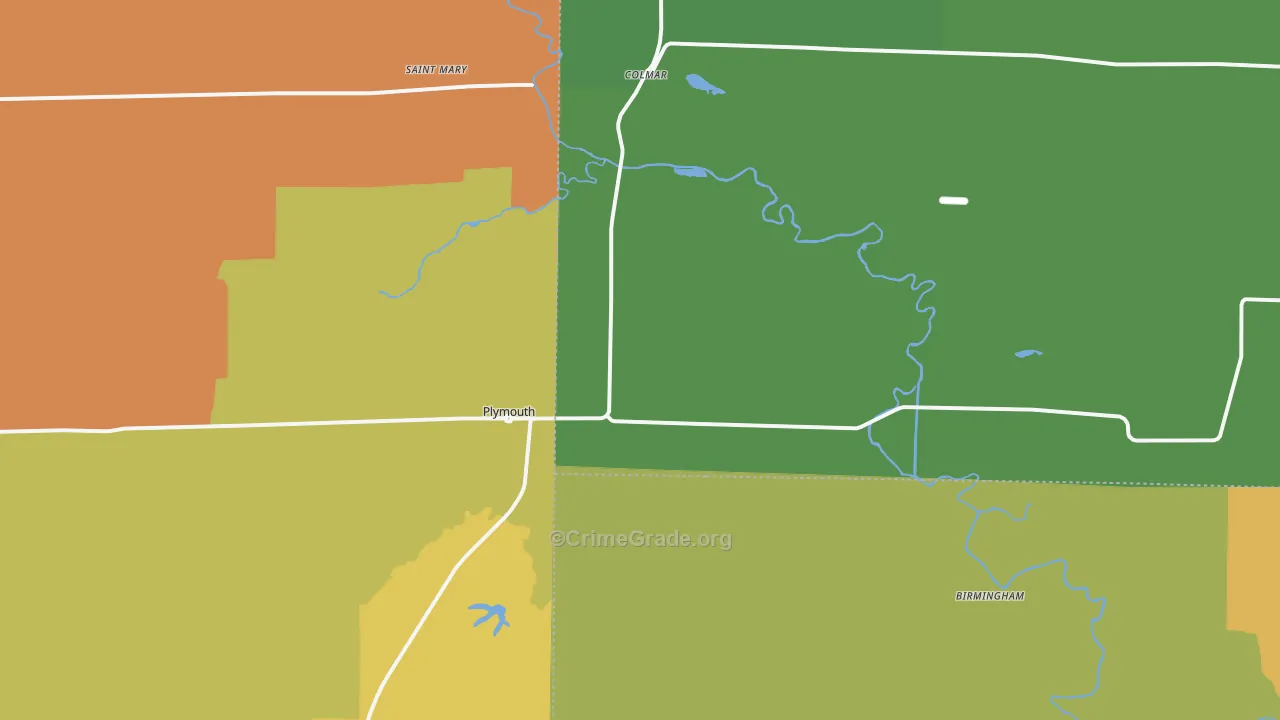 Plymouth, IL Map of Assault Rates