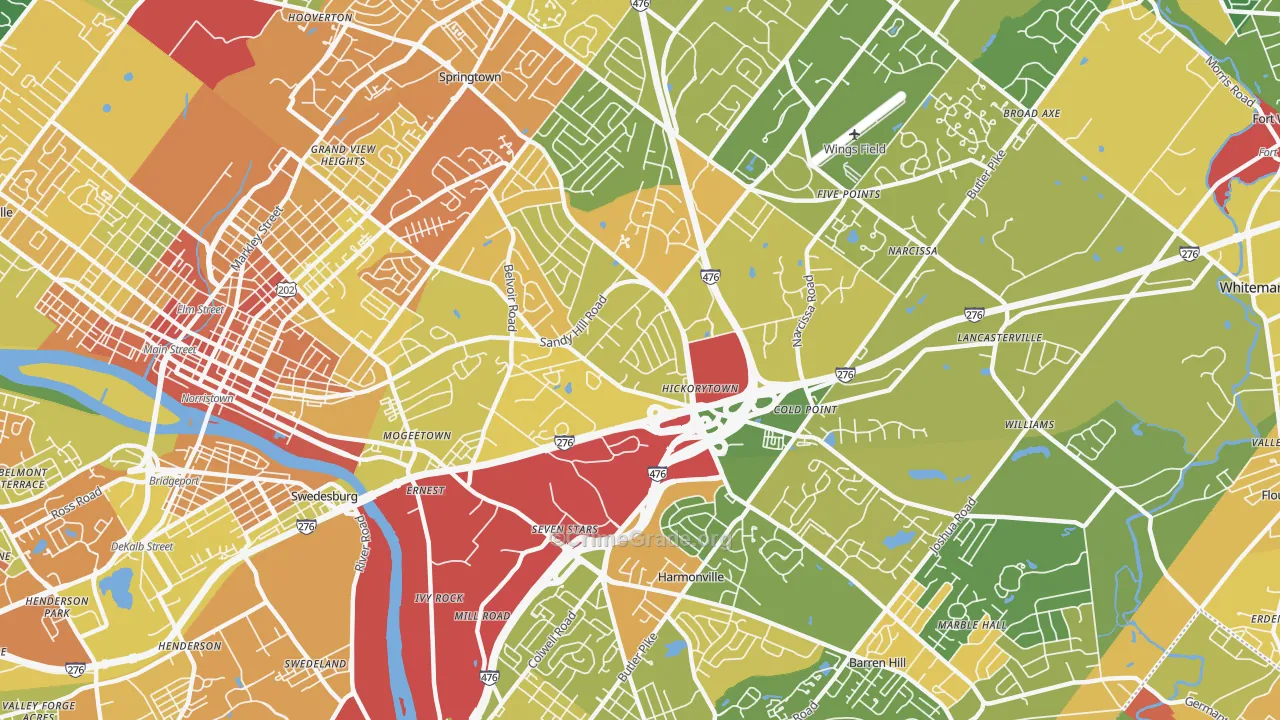 Plymouth Meeting, PA Map of Assault Rates