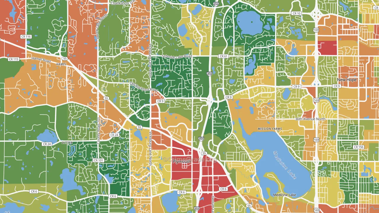 Plymouth, MN Map of Assault Rates