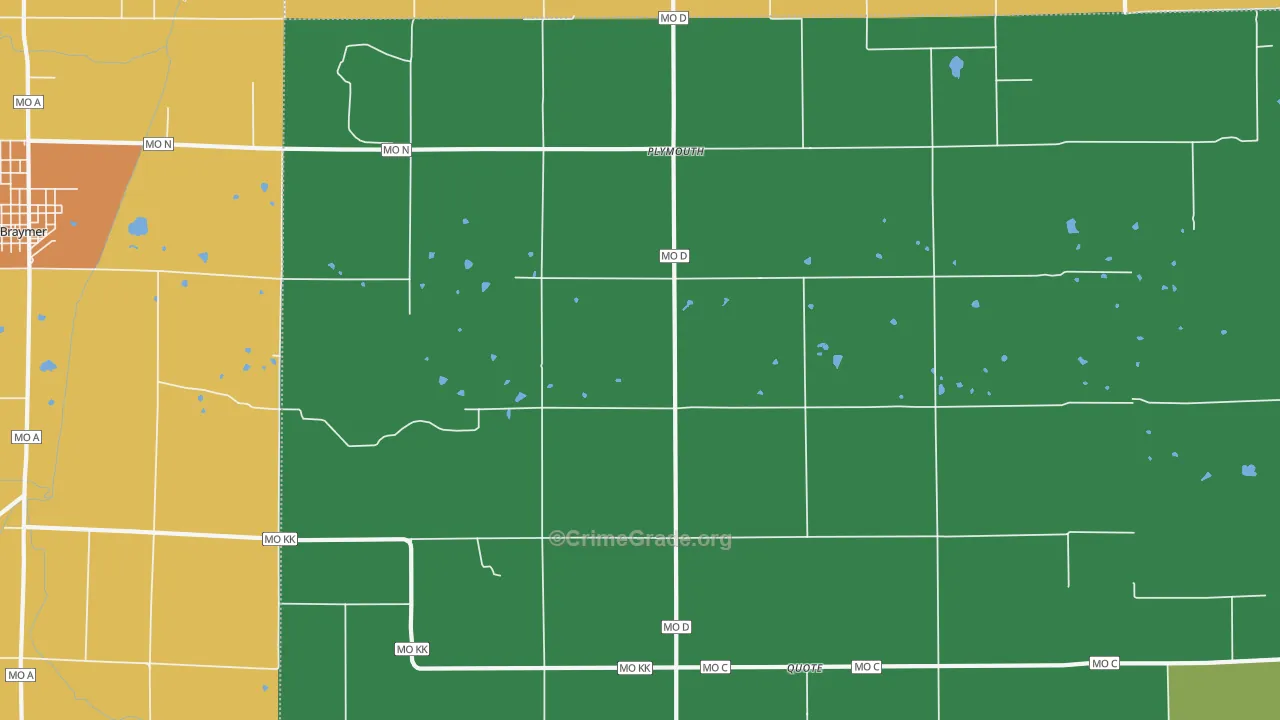 Plymouth, MO Map of Assault Rates