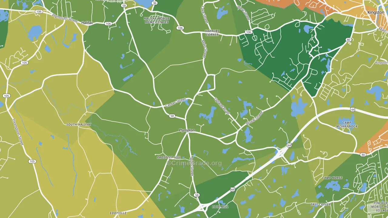 Plympton, MA Map of Assault Rates
