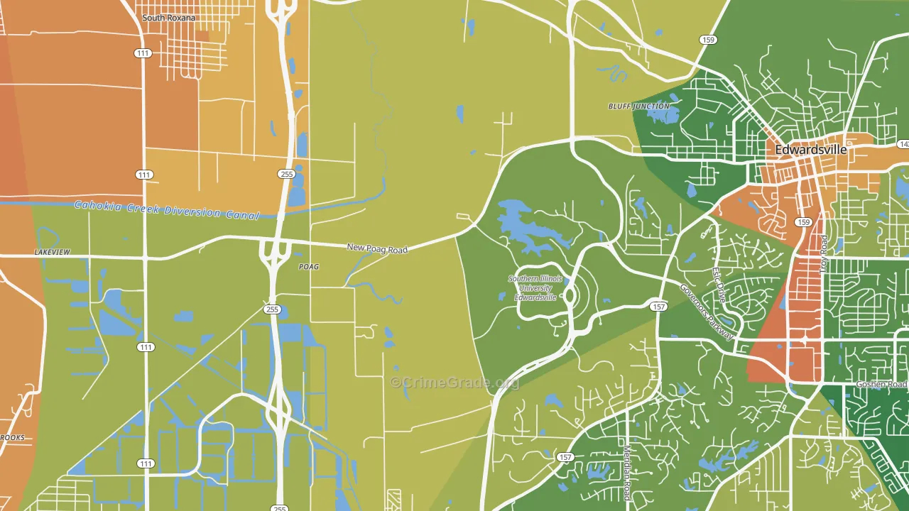 Poag, IL Map of Assault Rates