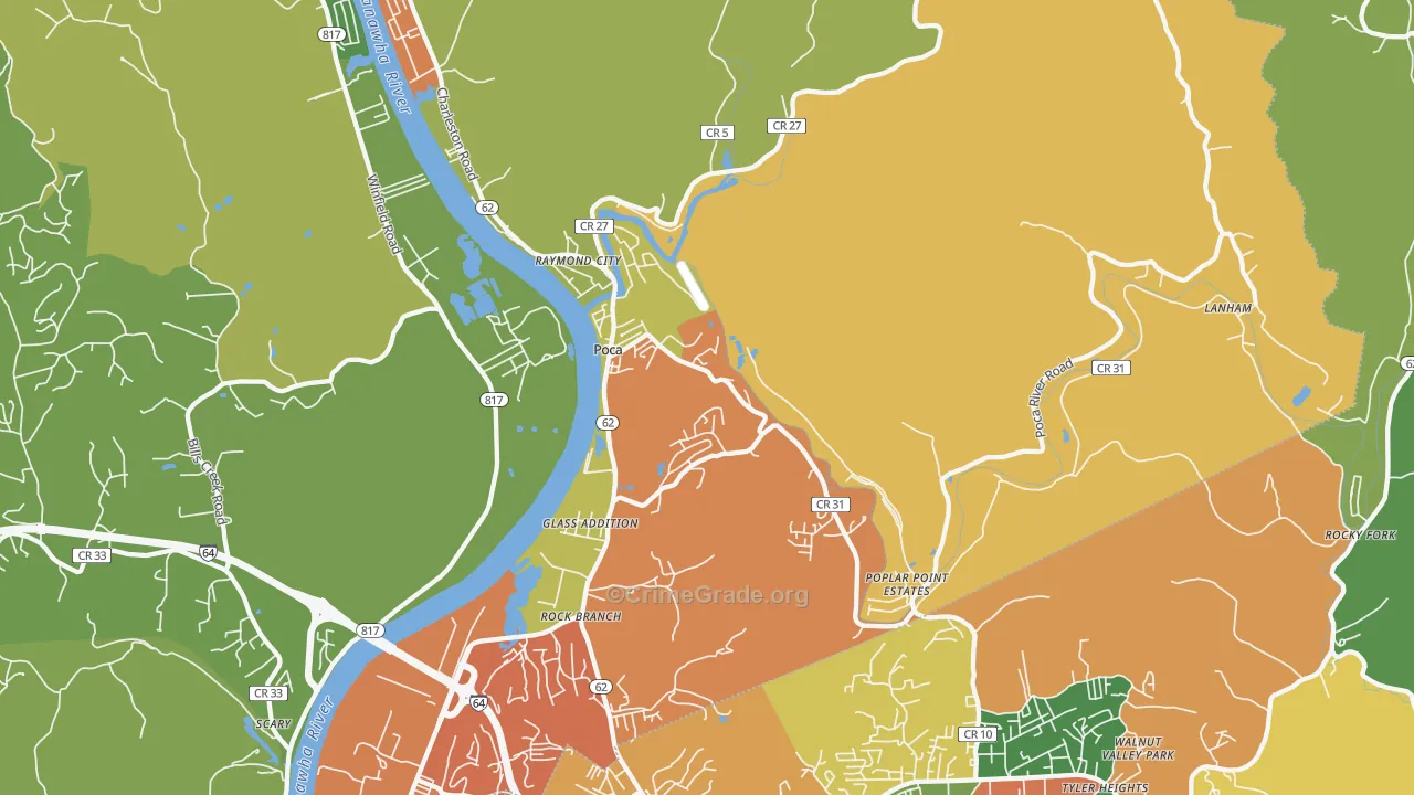 Poca, WV Map of Assault Rates