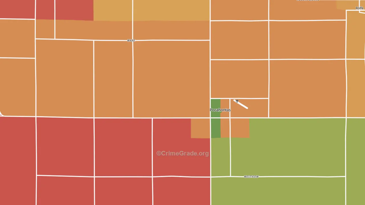 Pocahontas County, IA Map of Assault Rates