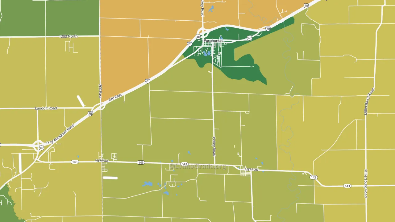 Pocahontas, IL Map of Assault Rates