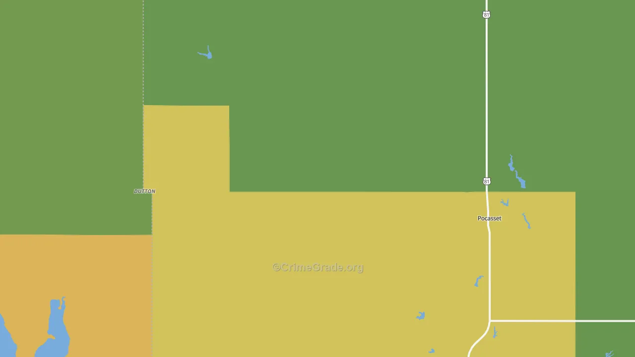 Pocasset, OK Map of Assault Rates