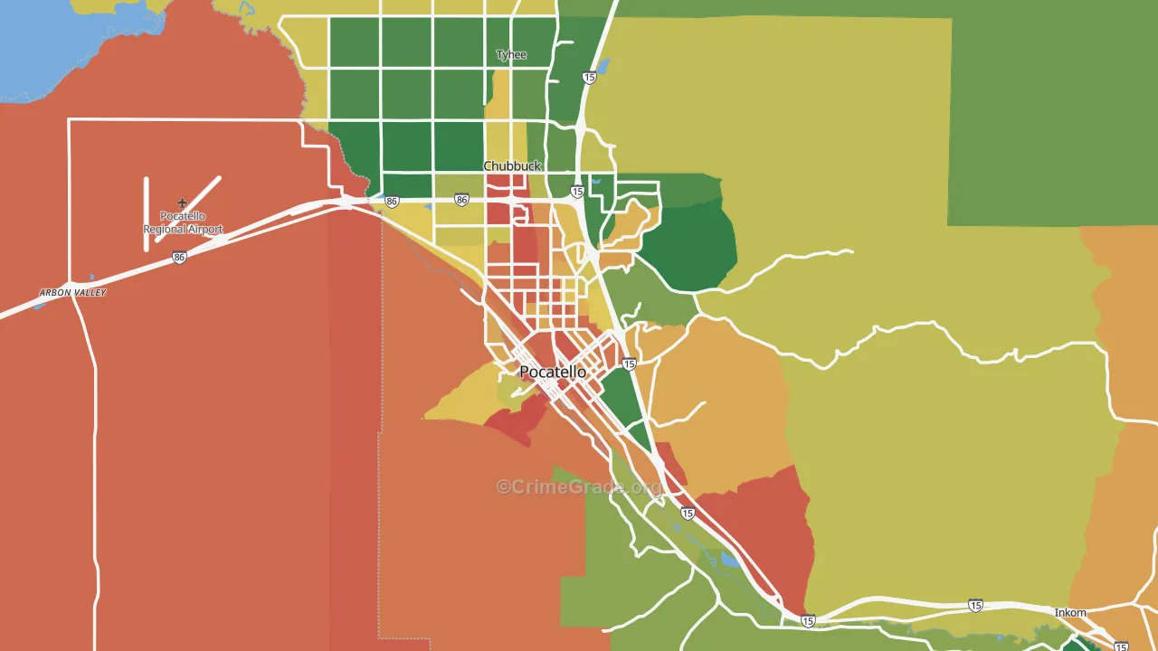 Pocatello, ID Map of Assault Rates