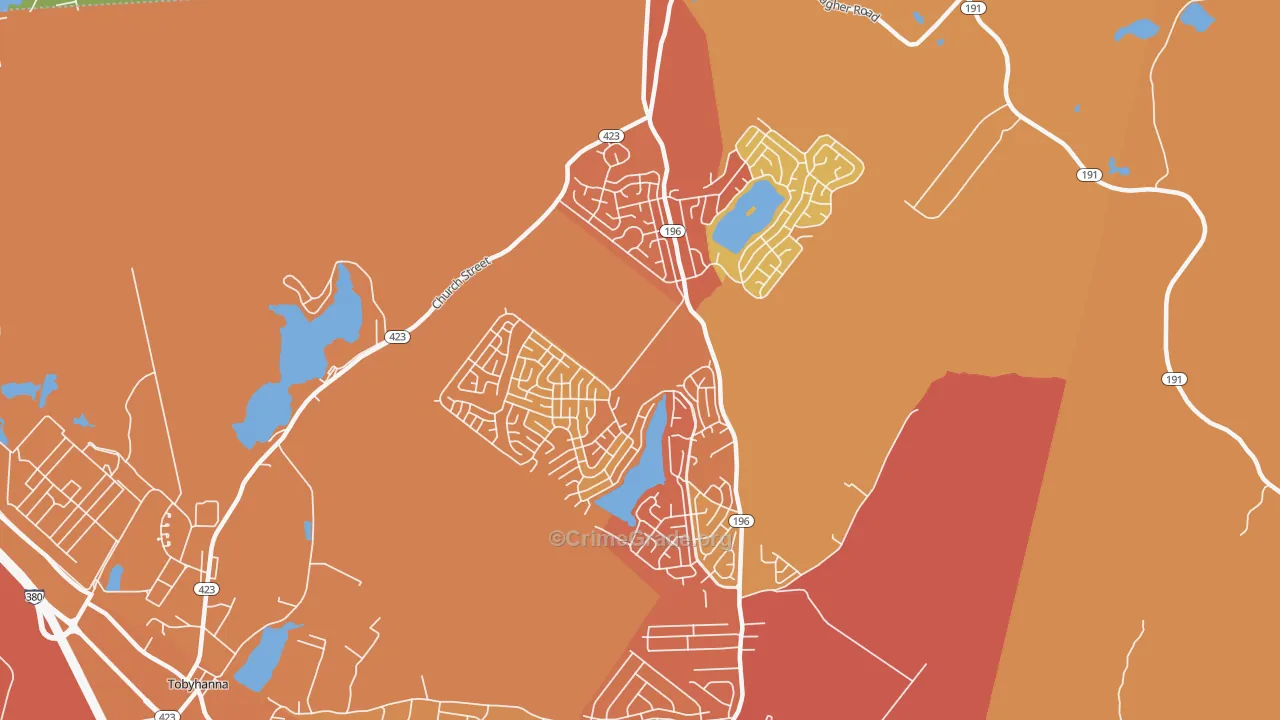 Pocono Country Place, Tobyhanna, PA Map of Assault Rates