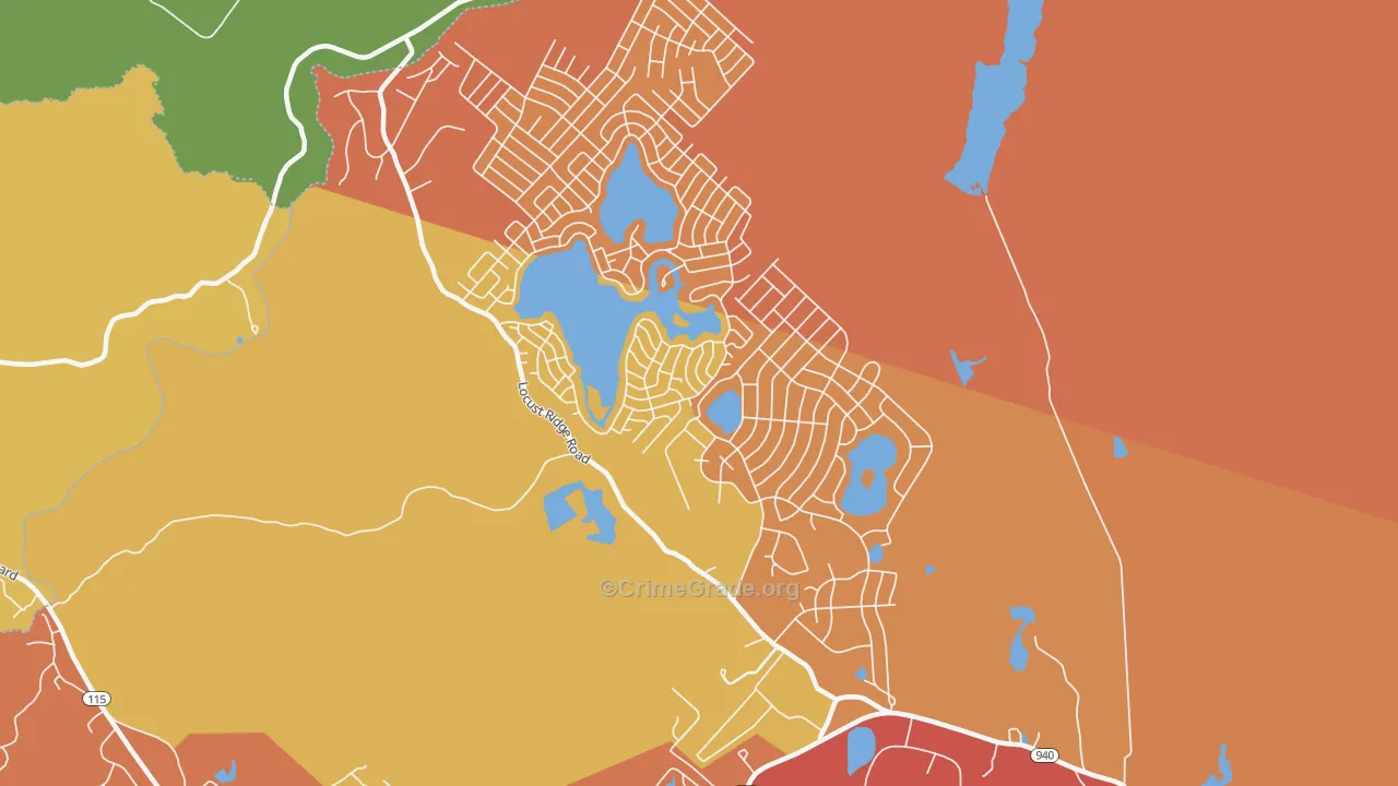 Pocono Lake, PA Map of Assault Rates