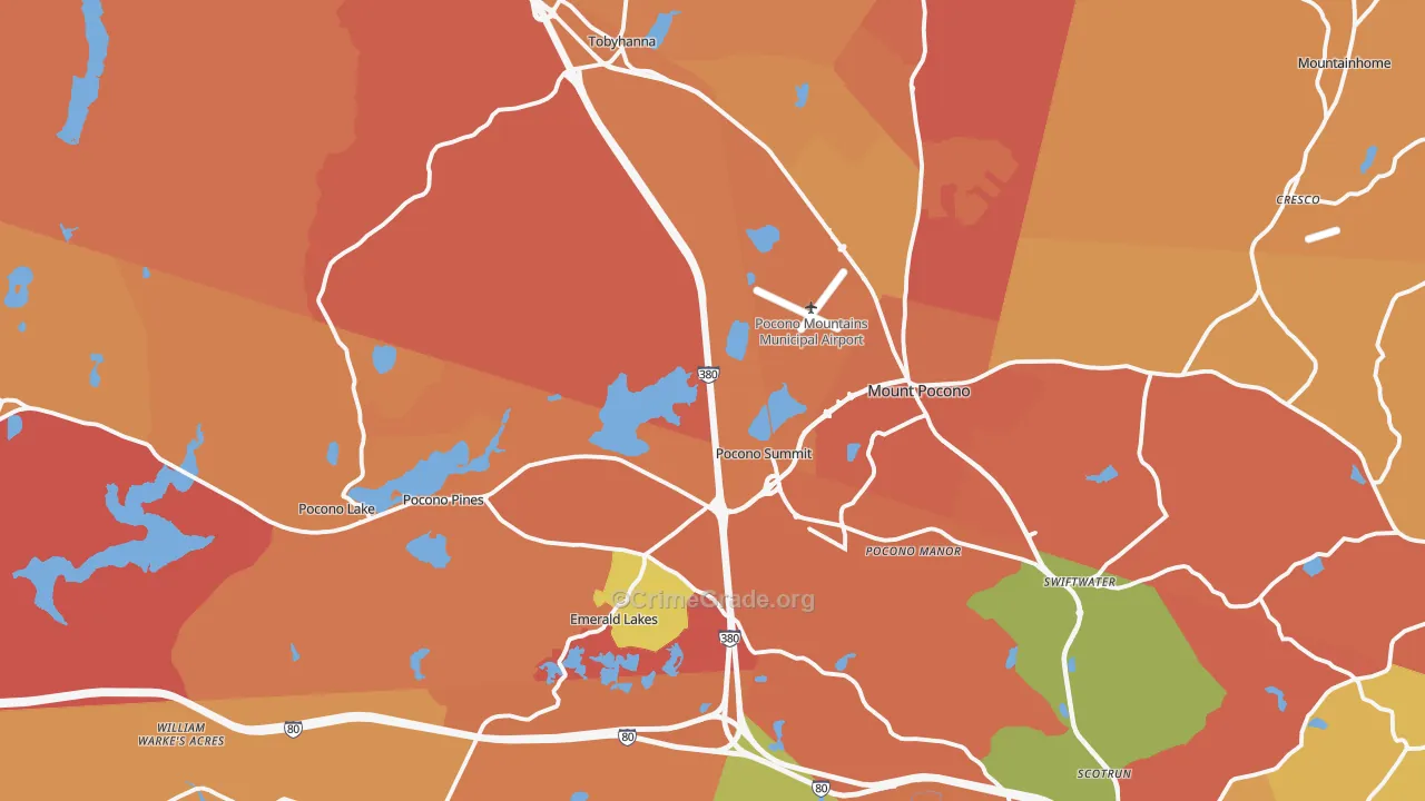 Pocono Summit, PA Map of Assault Rates
