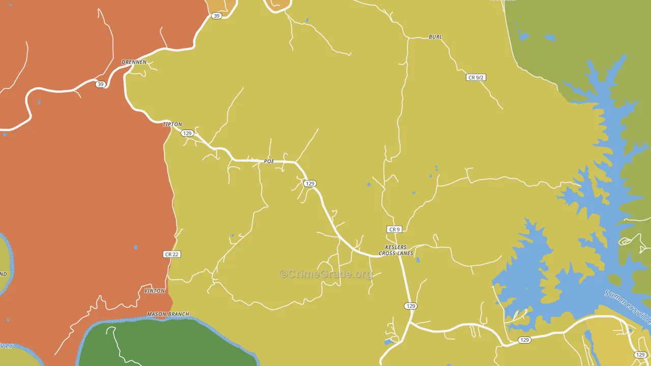 Poe, WV Map of Assault Rates