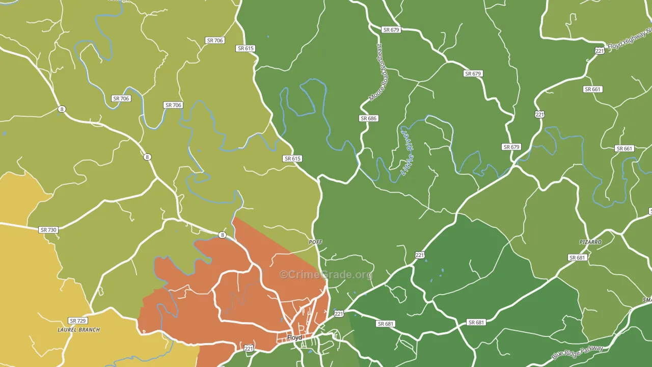 Poff, VA Map of Assault Rates