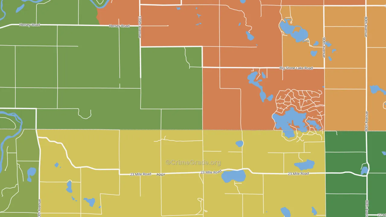 Pogy, MI Map of Assault Rates