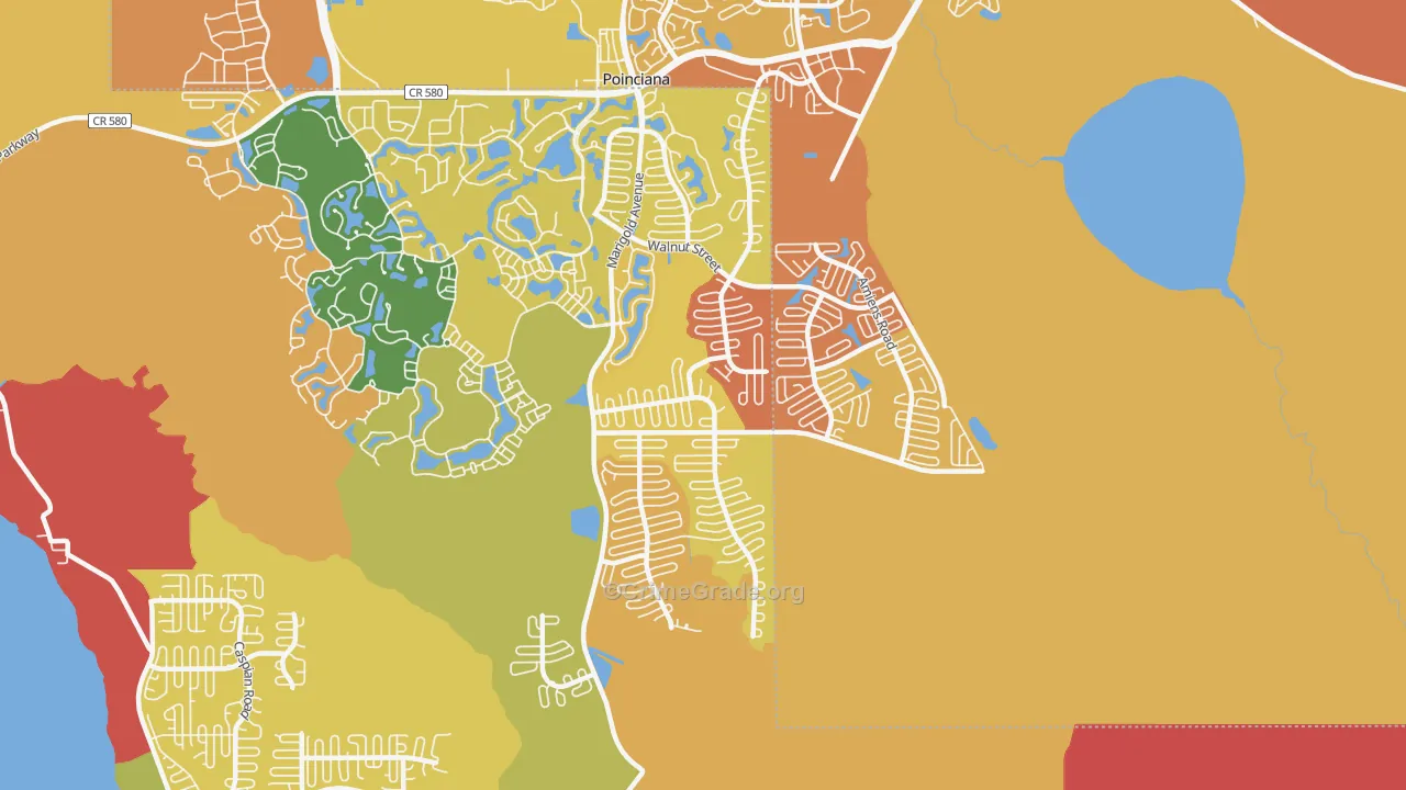 Poinciana-Village 3, Poinciana, FL Map of Assault Rates