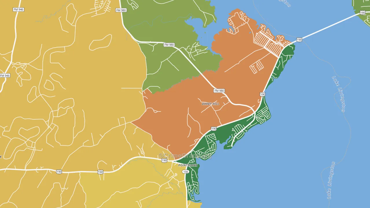 Point Blank, TX Map of Assault Rates