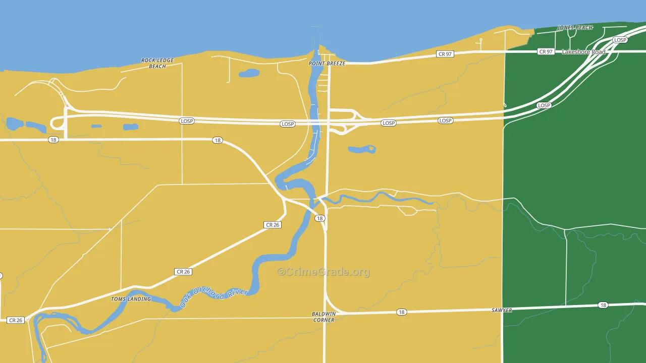 Point Breeze, NY Map of Assault Rates
