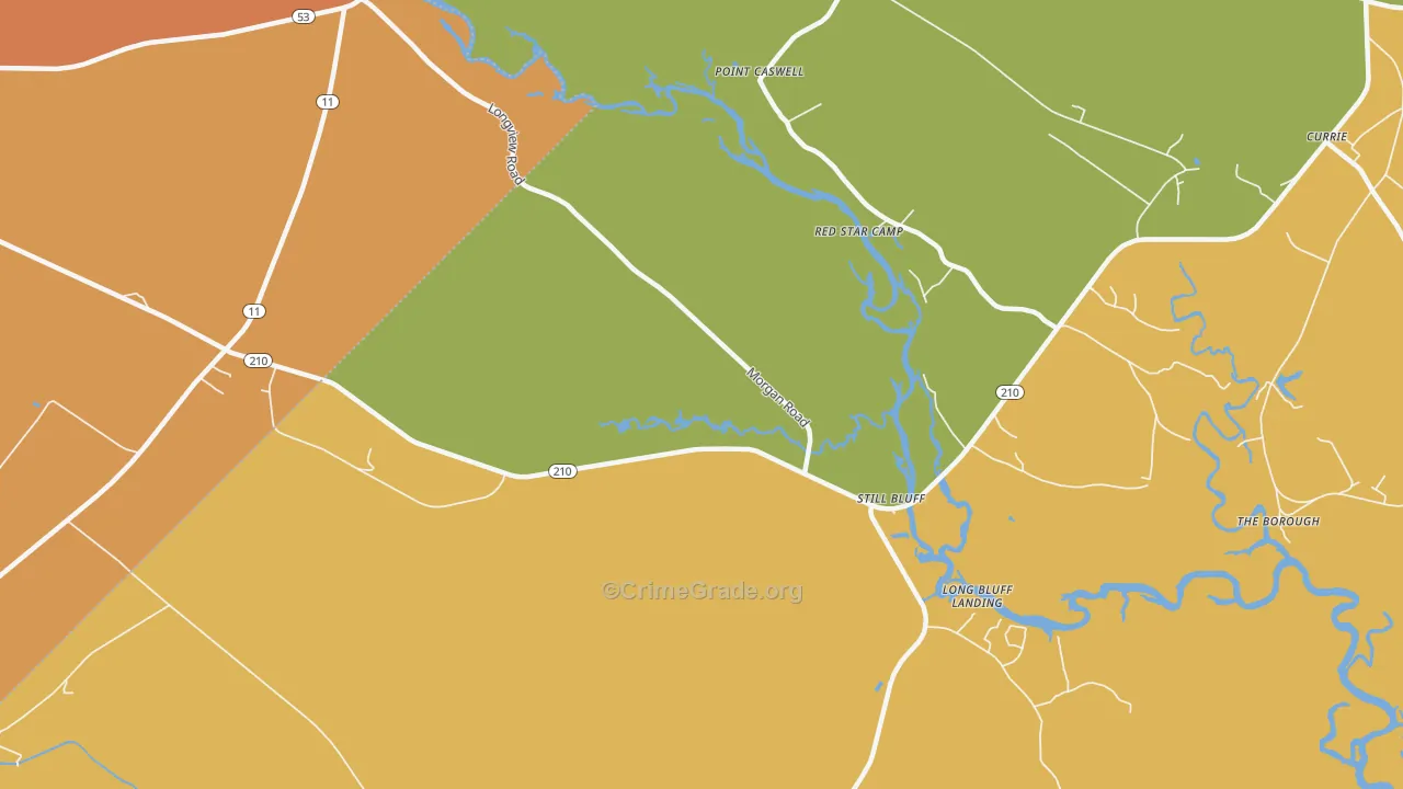 Point Caswell, NC Map of Assault Rates