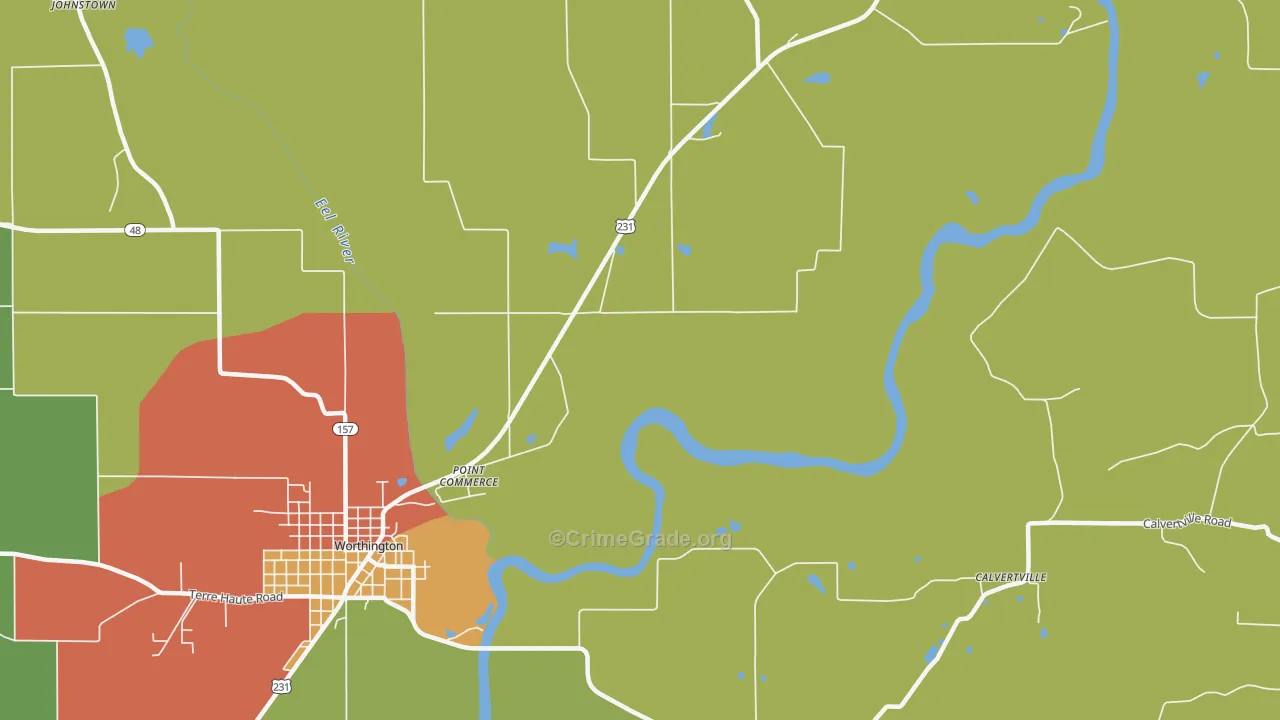Point Commerce, IN Map of Assault Rates