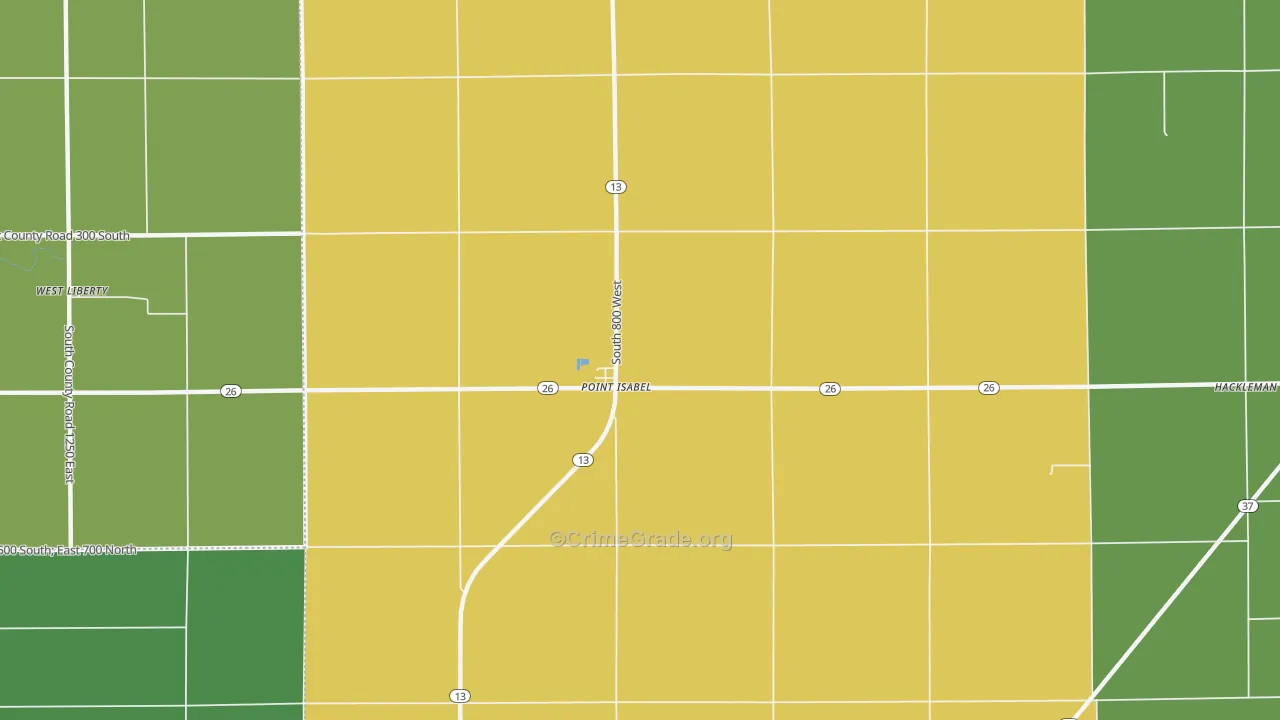 Point Isabel, IN Map of Assault Rates