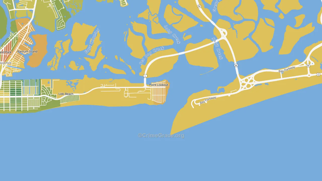 Point Lookout, NY Map of Assault Rates