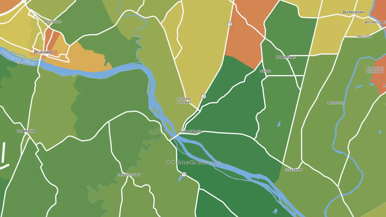 Point Of Rocks, MD Map of Assault Rates
