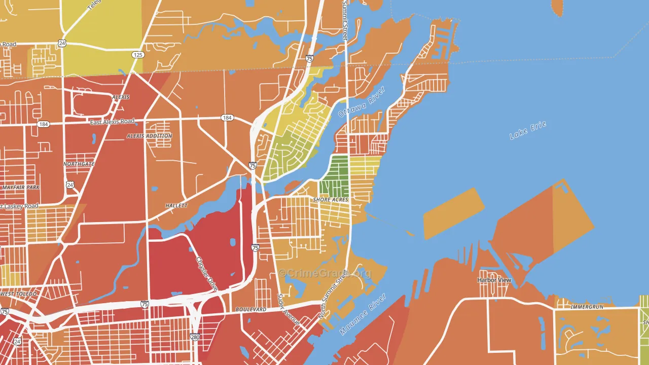 Point Place, Toledo, OH Map of Assault Rates