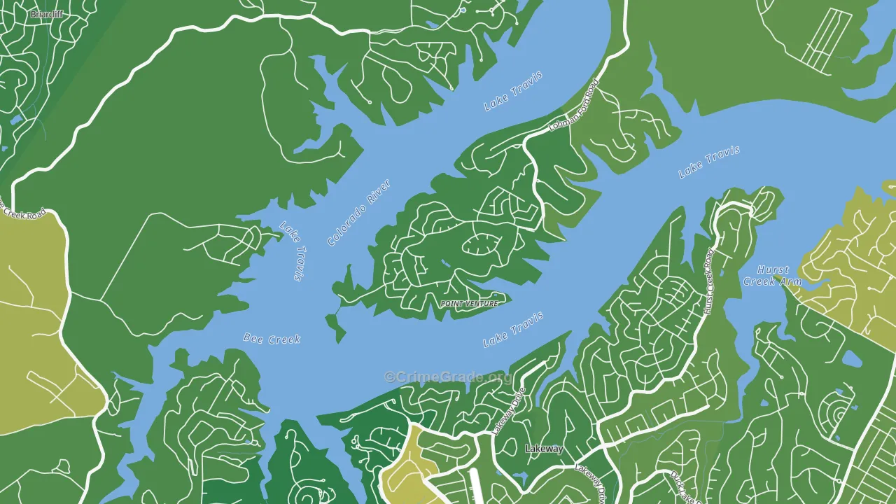 Point Venture, TX Map of Assault Rates