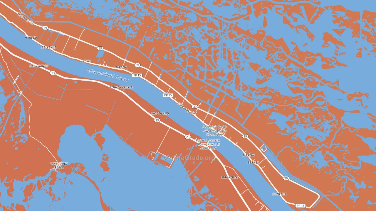 Pointe a la Hache, LA Map of Assault Rates
